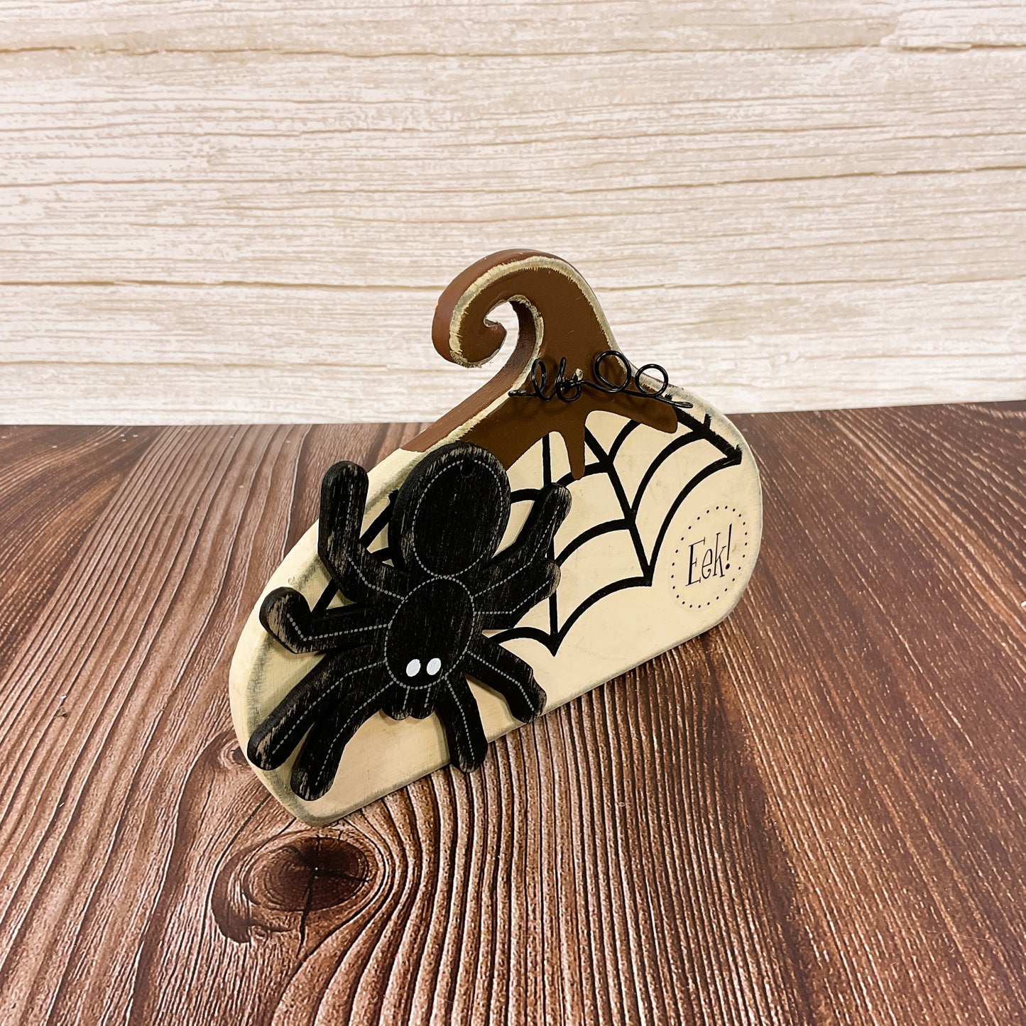 AGSD Halloween Decor - Prim Eeek Spider Small Pumpkin Sitter