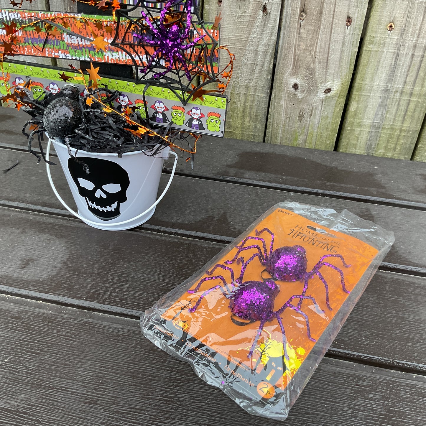 AGSD Halloween Decor - Whimsy Wood Slat Tabletop Tree Skull 18-inch