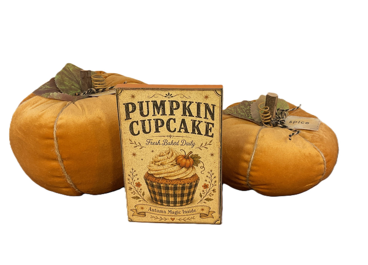 AGSD Fall Home Decor - Soft Orange Velvet Spice Pumpkins Various Designs