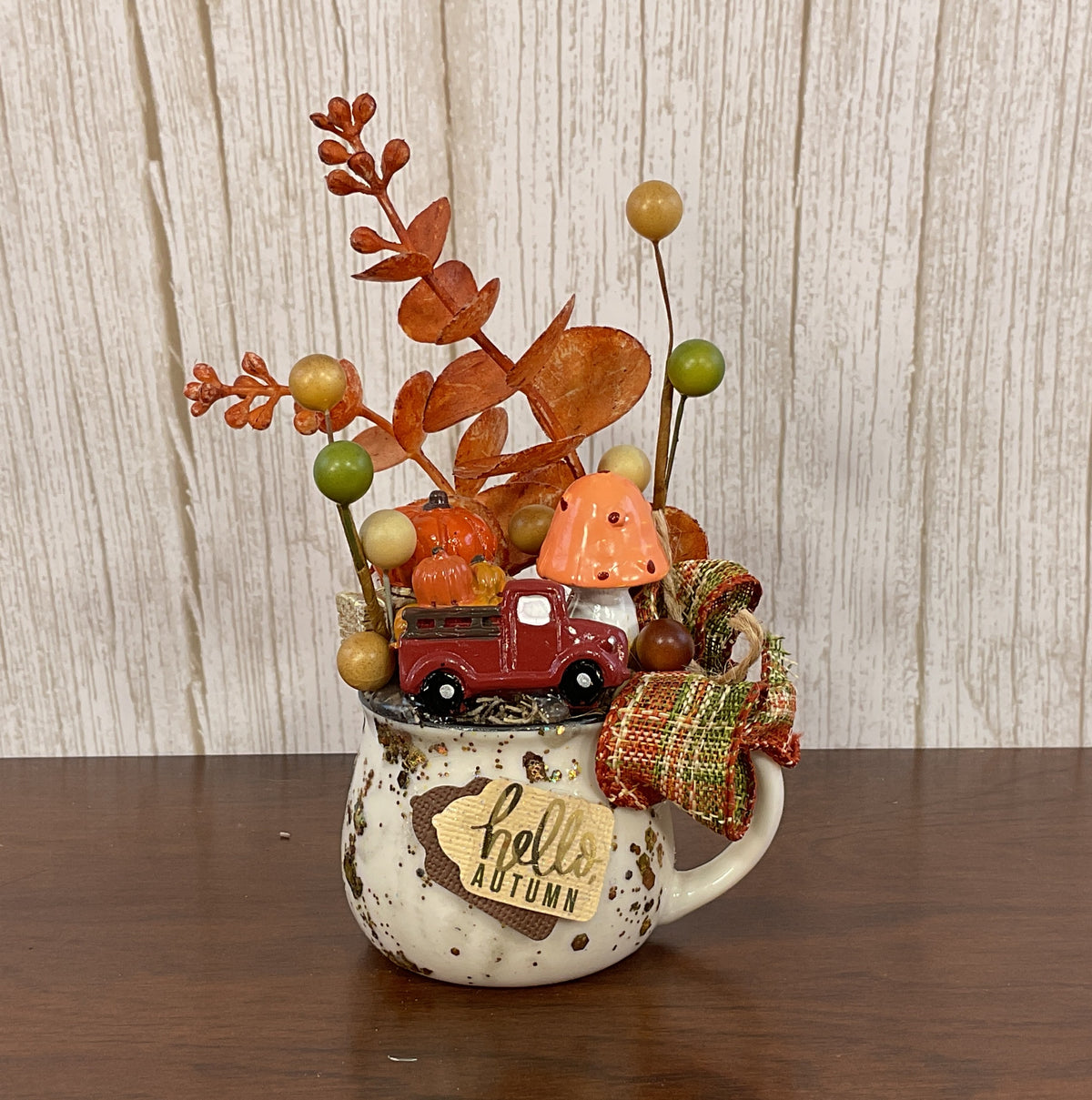 AGSD Halloween Fall Home Decor - Candy Corn Scarecrow Mini Mug Display