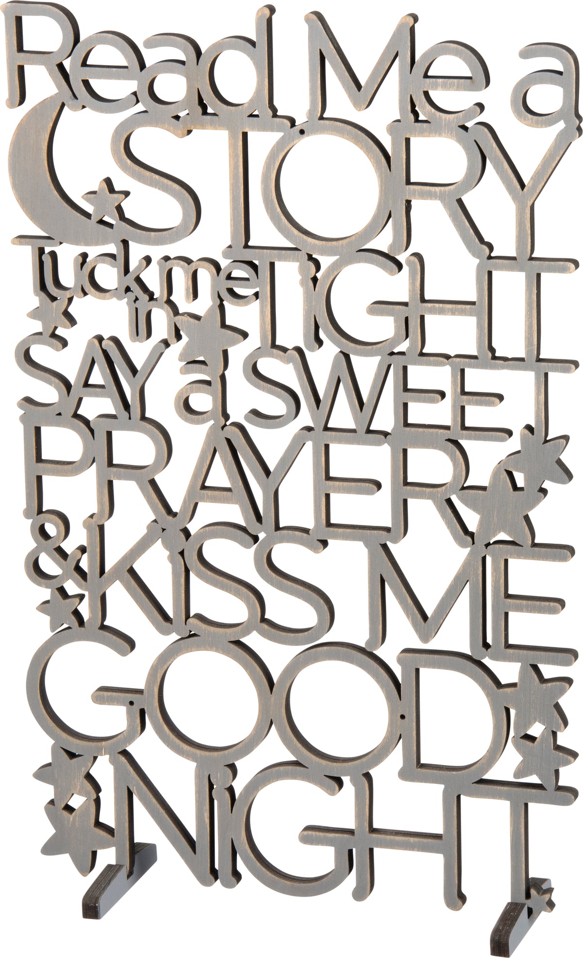 PBK Home Nursey Decor - Baby Say Good Night Bedtime Story Cut-out Wood Sign