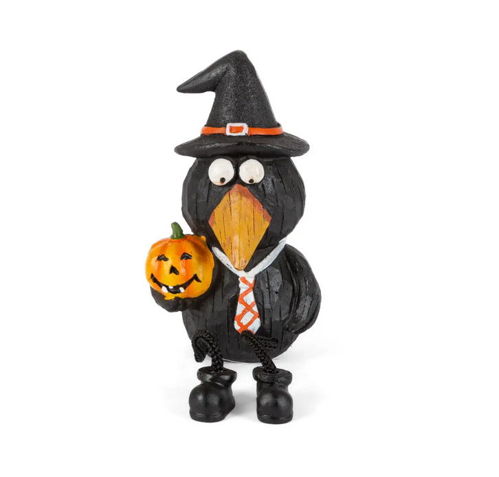 Gerson Halloween Decor - Black Resin Judgemental Black Crow 3pc Set