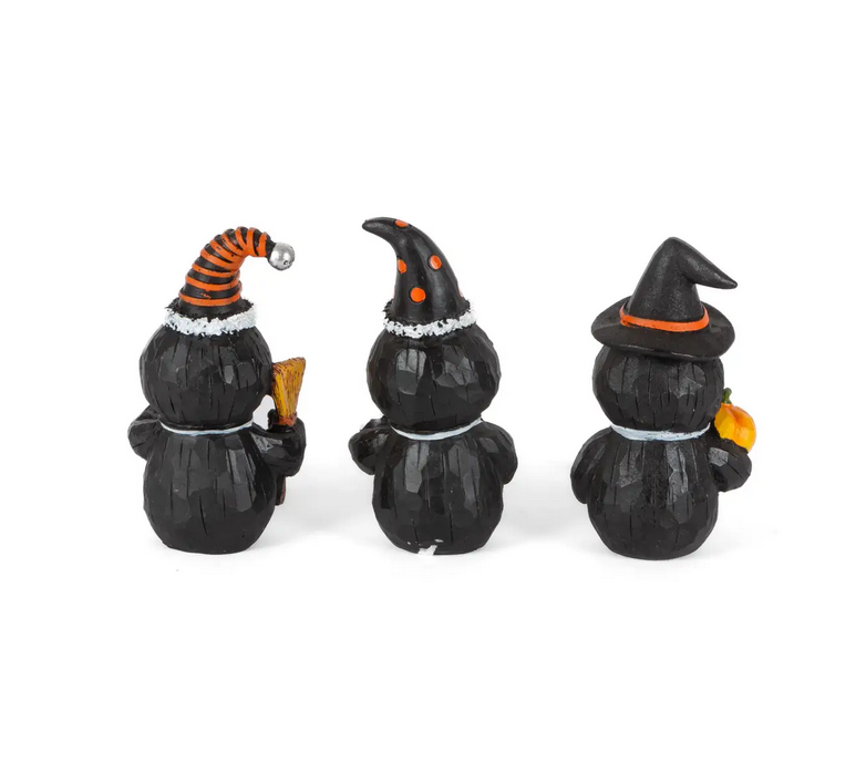 Gerson Halloween Decor - Black Resin Judgemental Black Crow 3pc Set