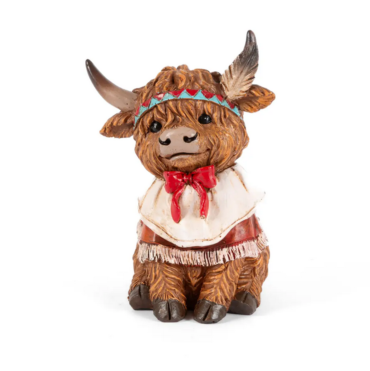 Gerson Fall Decor - Pilgrim Theme Highland Cow Figurines 4pc Set
