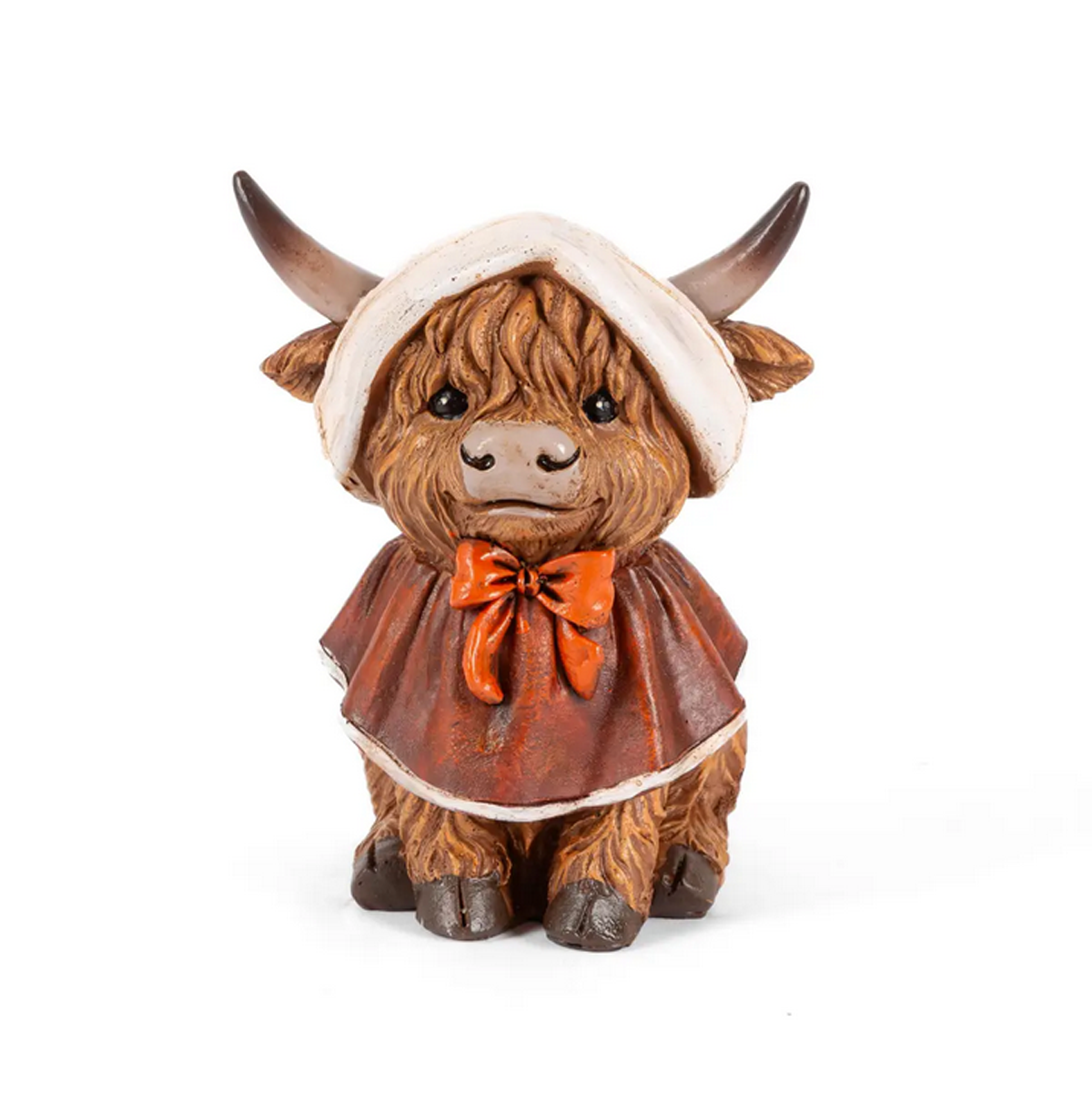 Gerson Fall Decor - Pilgrim Theme Highland Cow Figurines 4pc Set