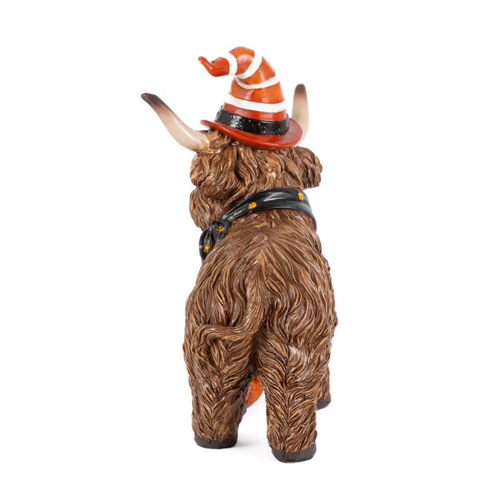 Gerson Halloween Decor - Resin Highland Cow Shelf Sitter 2pc Set