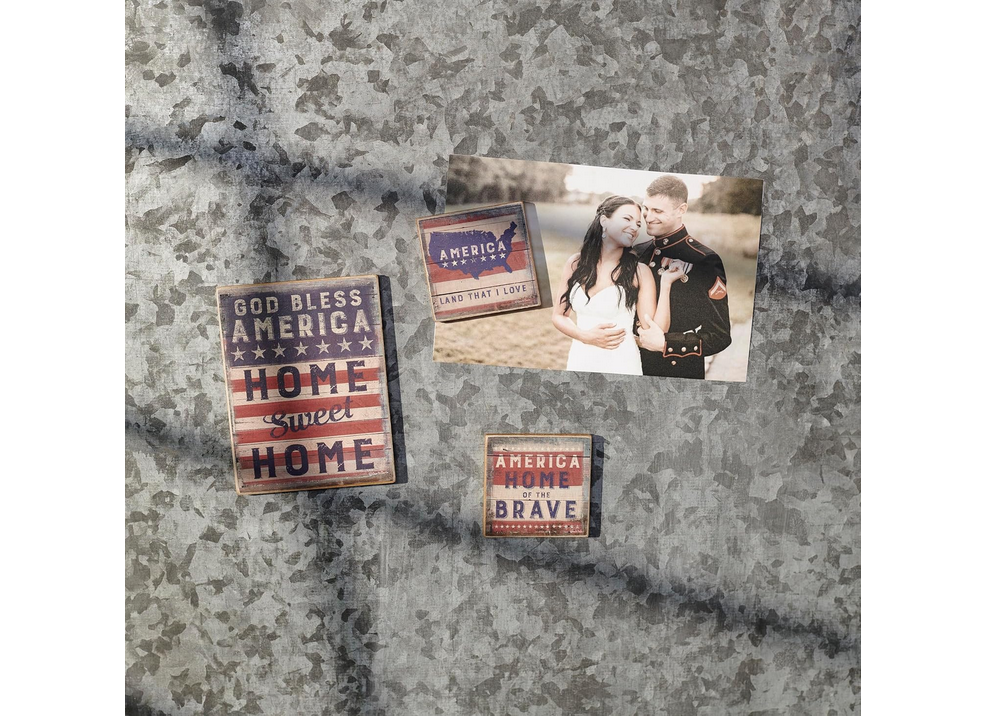 PBK Patriotic Decor - America American Prim Magnet 3pc Set