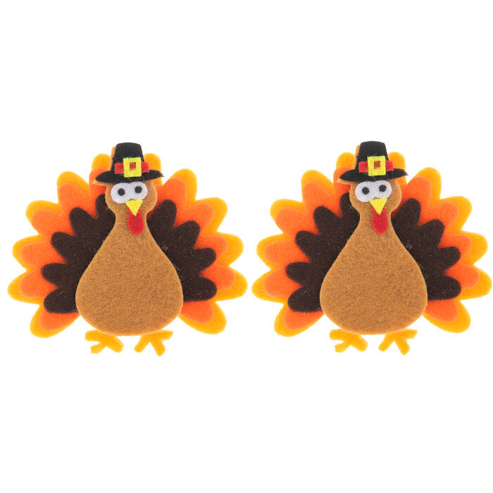HL Fall Craft Supply - Thanksgiving Turkeys Adhesive Felt Stickers 3sets