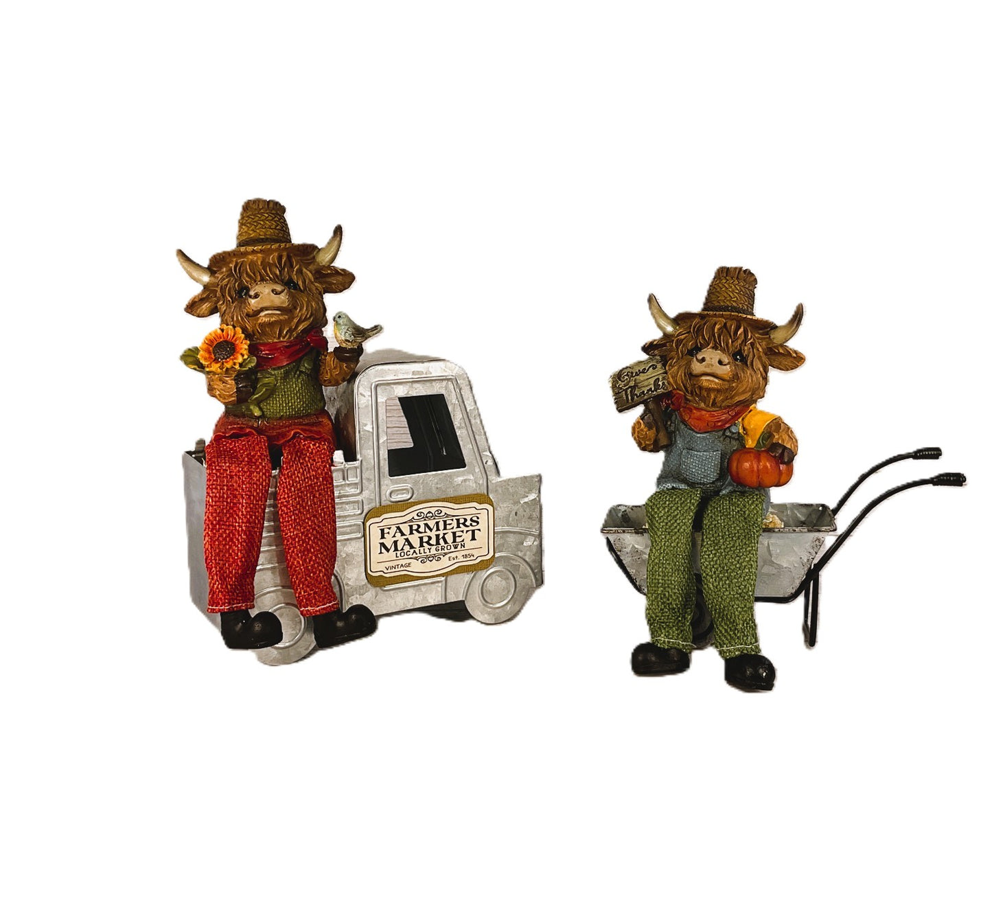 AGSD Fall Decor - Sunflower Harvest Highland Cows Truck Cart Set
