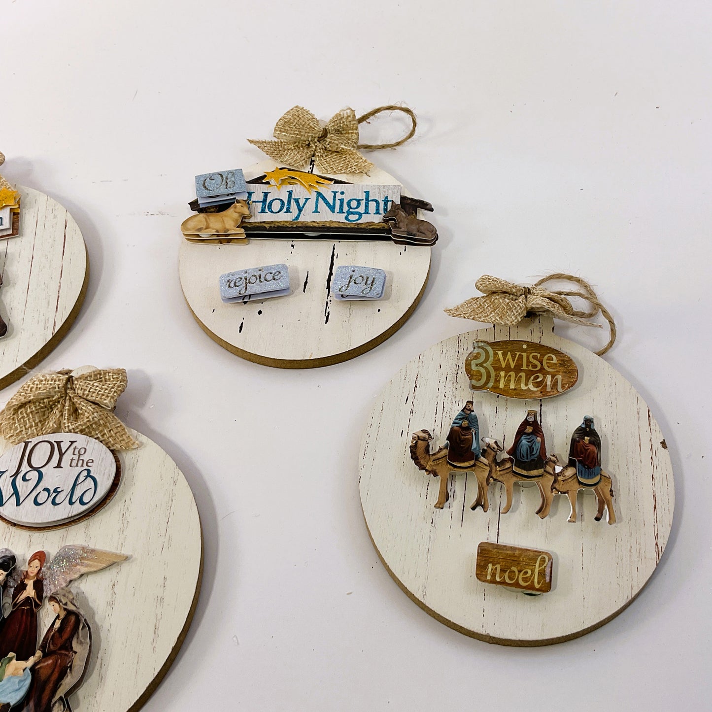 AGSD Christmas Decor - Nativity Theme 3-D Ornaments 4pc Set