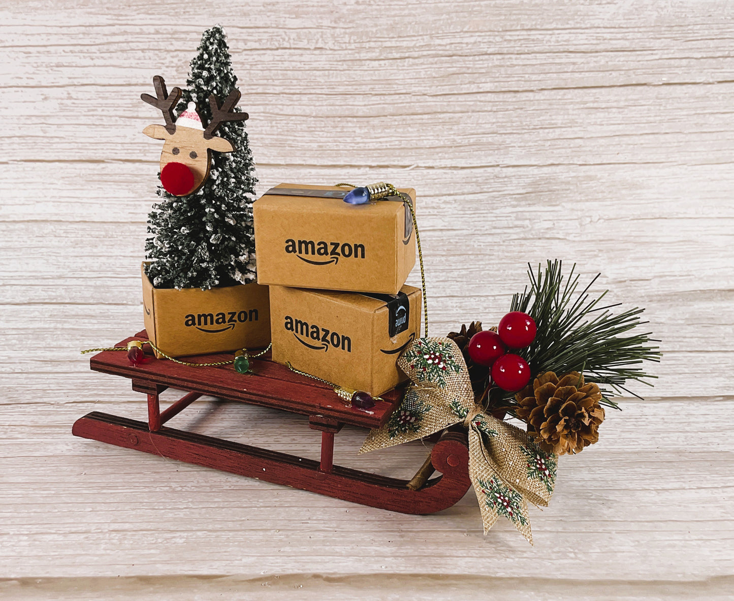 AGSD Christmas Decor - Multi Packages A to Z Delivery Sled Display