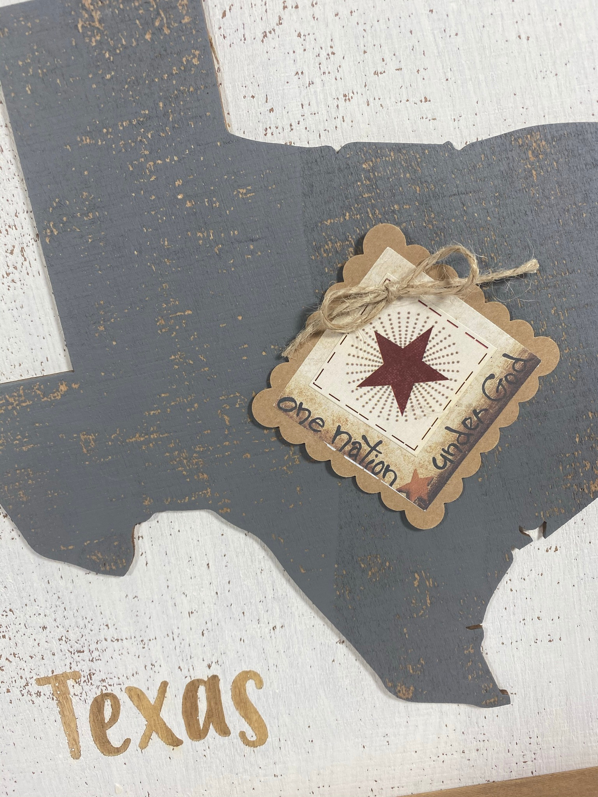 AGD Patriotic Decor - One Nation Under GodTexas 3-D Wood Box Sign