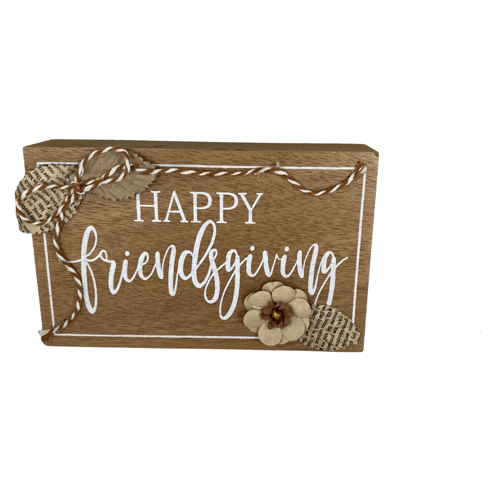 AGD Fall Decor - Happy Friendsgiving Reversible Box Sign Pilgrims 3pc