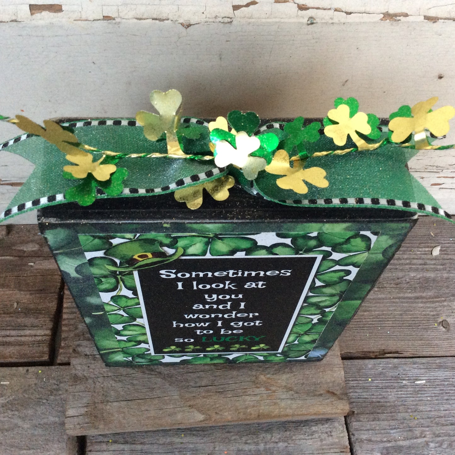 AGD Saint Patrick's Decor – Lucky To Be With You Box Sign