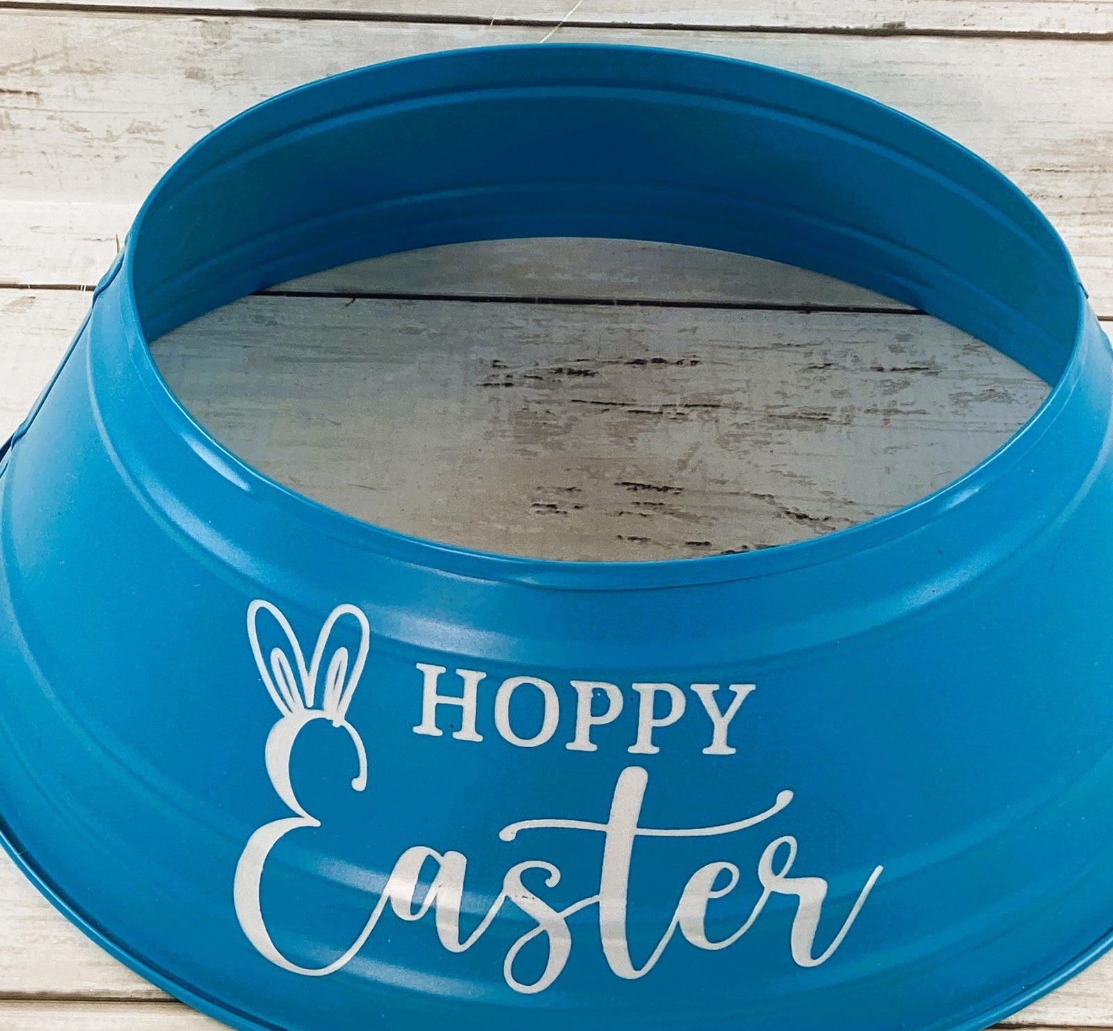 DT Easter Decor - Small Blue Hoppy Easter Tabletop Tree Collar