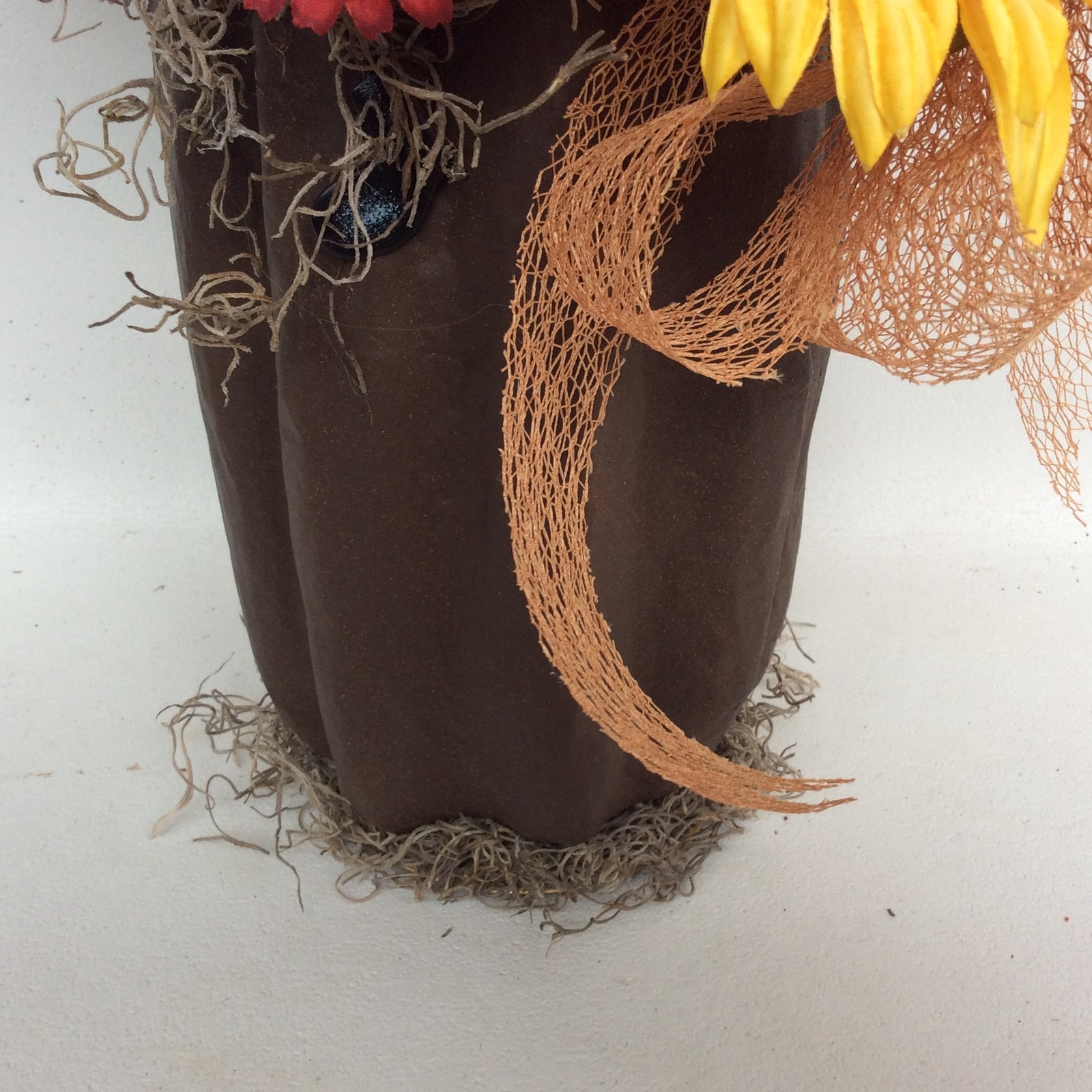 AGD Fall Decor - Football Turkey Pumpkin Filled Artificial Floral Display