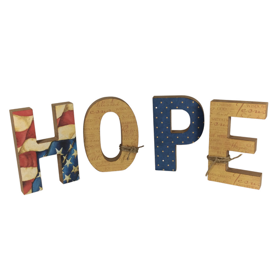 AGD Patriotic Decor - Chunky HOPE Letters Display