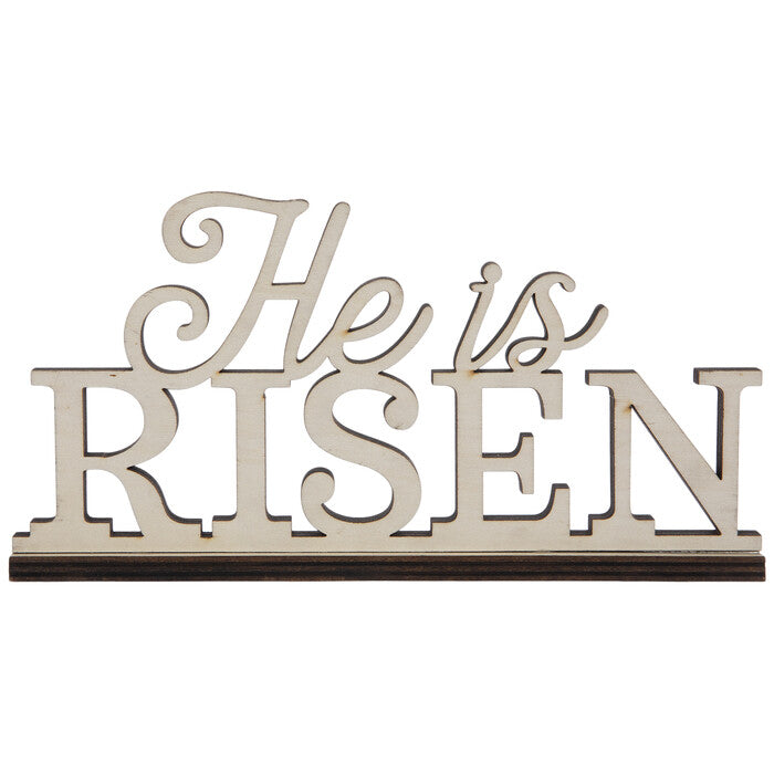 HL Easter Craft Decor - He is Risen Unfinished Die Cut Wood
