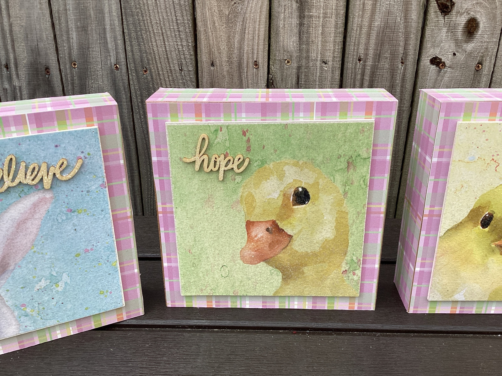 AGD Easter Decor - Spring Farm Animal Box Signs 4pc.