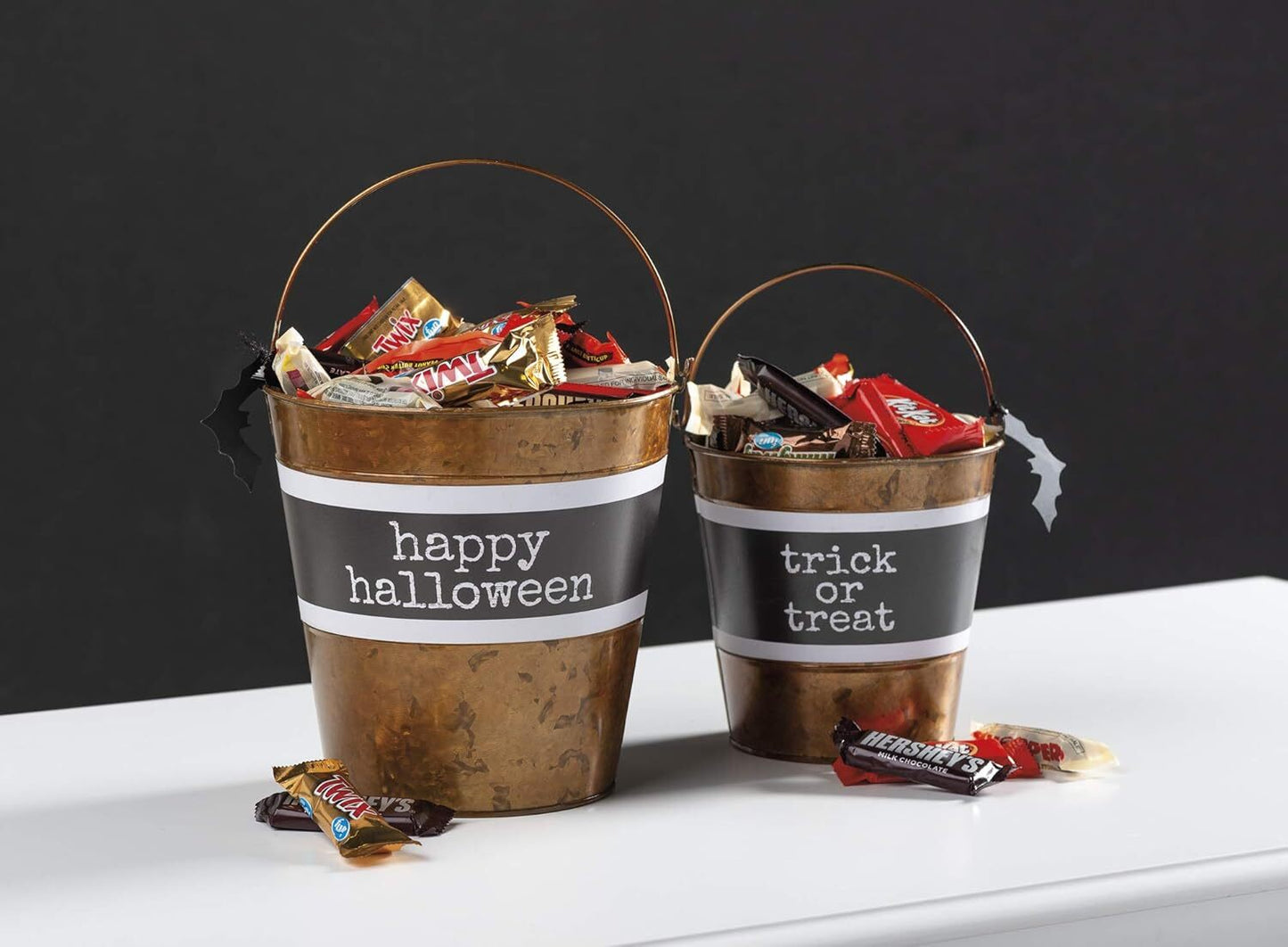 PBK Halloween Decor - Happy Tick Treat Candy Bucket Set 2pc