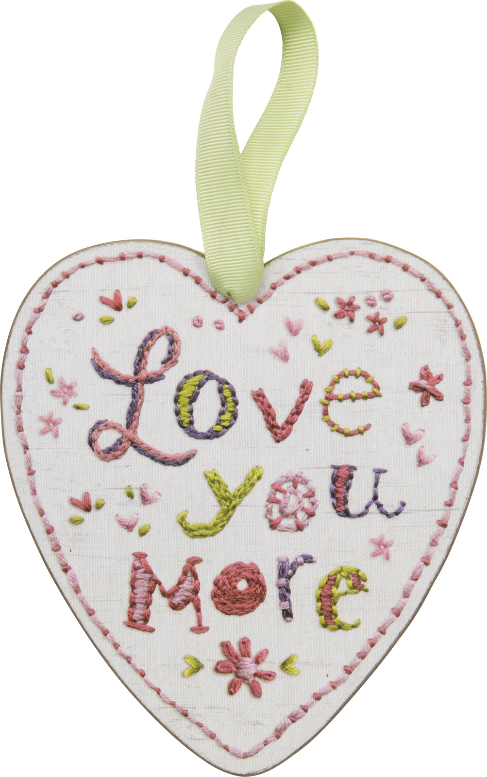 PBK Valentines Decor - Love You More Heart Ornament Sign