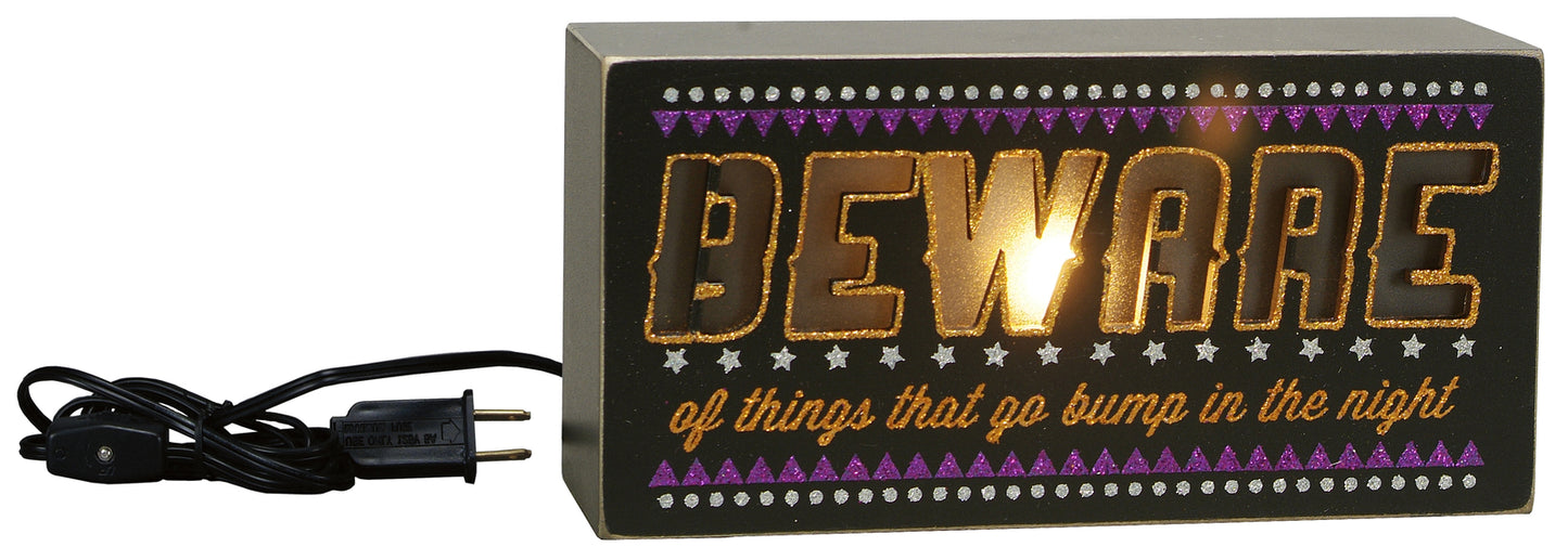 PBK Halloween Decor - Light Box Beware of Things That Go Bump in Night #20086