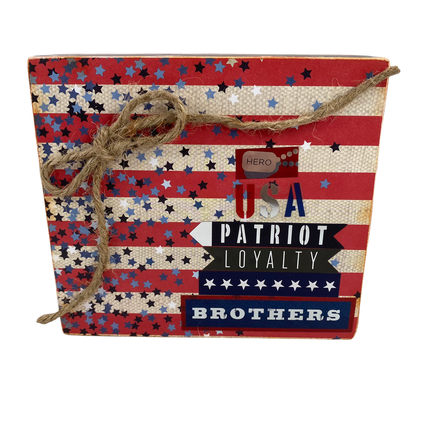 AGD Patriotic Decor - USA Patriot Courage Solider Double-Sided Box Sign
