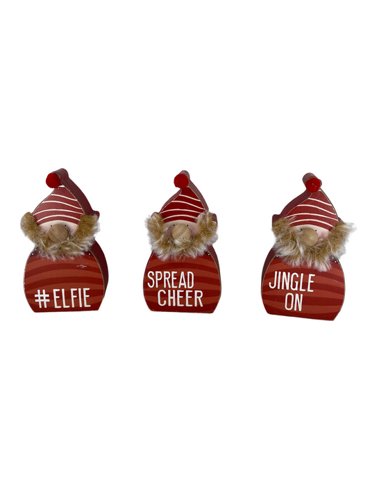 AGD Christmas Decor - #Elfie Cheer Jingle On Gnome Elf Elves 3pc