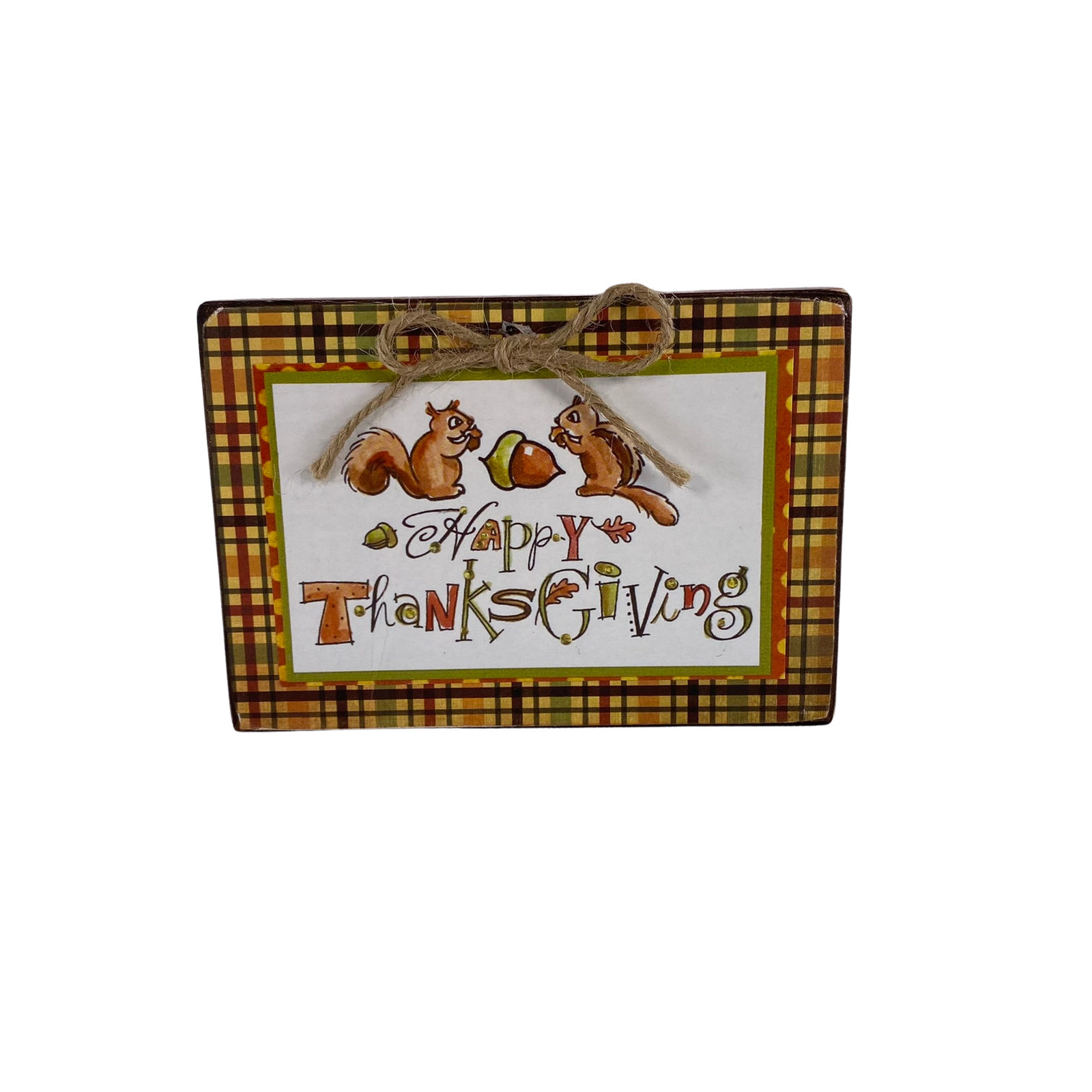 AGD Nuts About Fall Happy Thanksgiving Reversible Block Sign