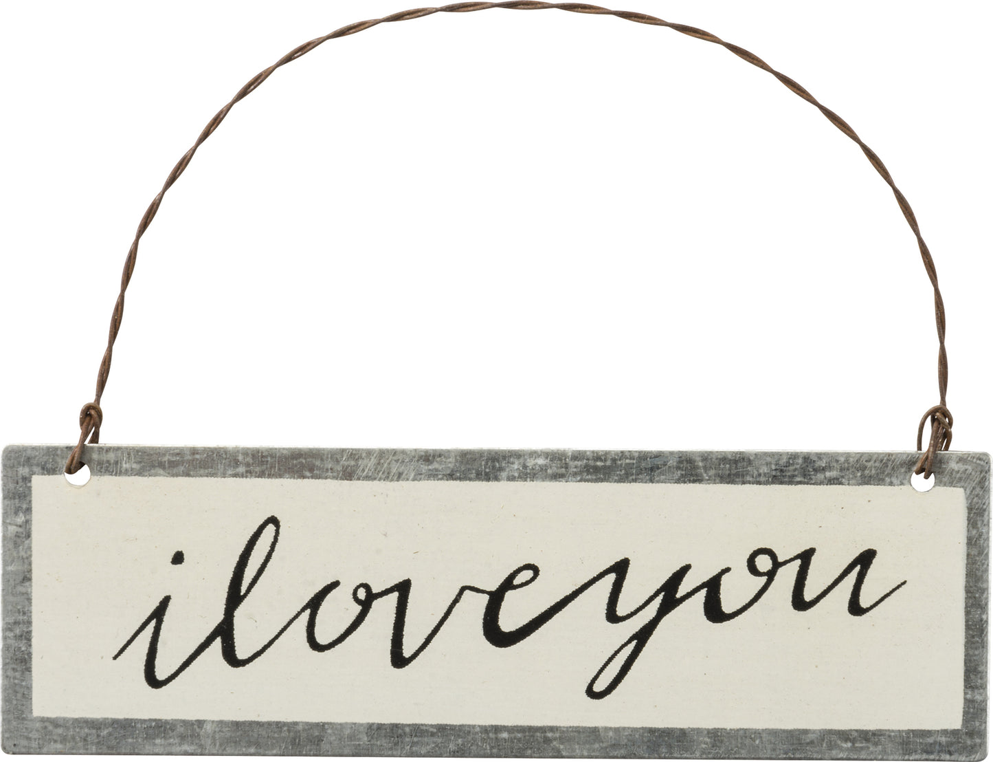 PBK Valentines Decor - I Love You Ivory Ornament Sign