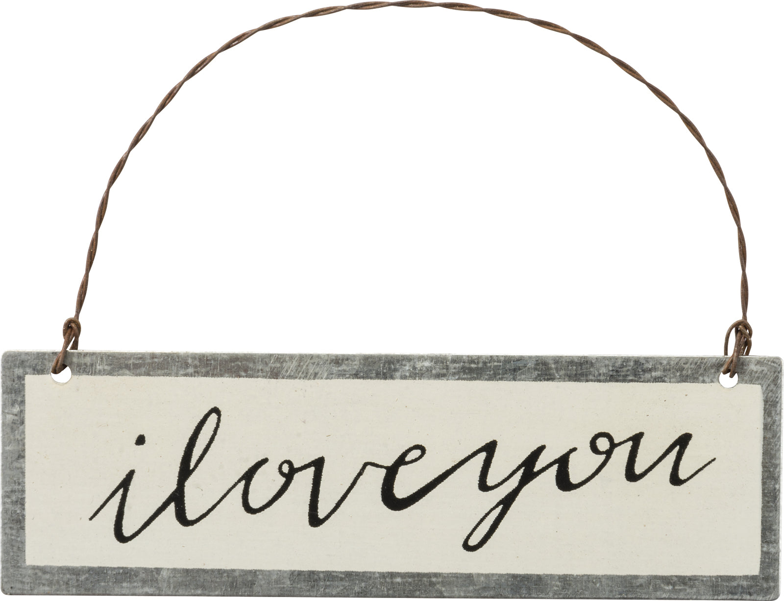 PBK Valentines Decor - I Love You Ivory Ornament Sign