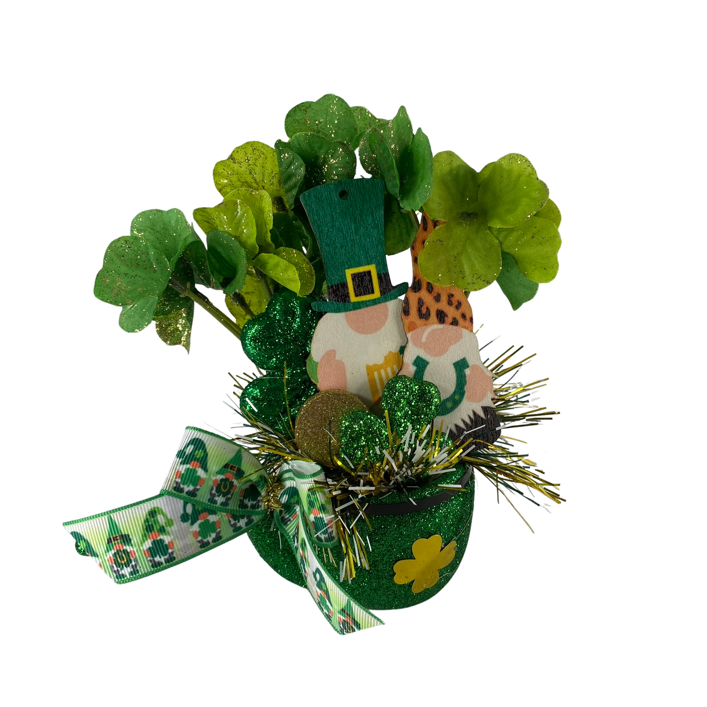 AGD St Patrick's Decor - Gnome Leprechaun Pipe Display