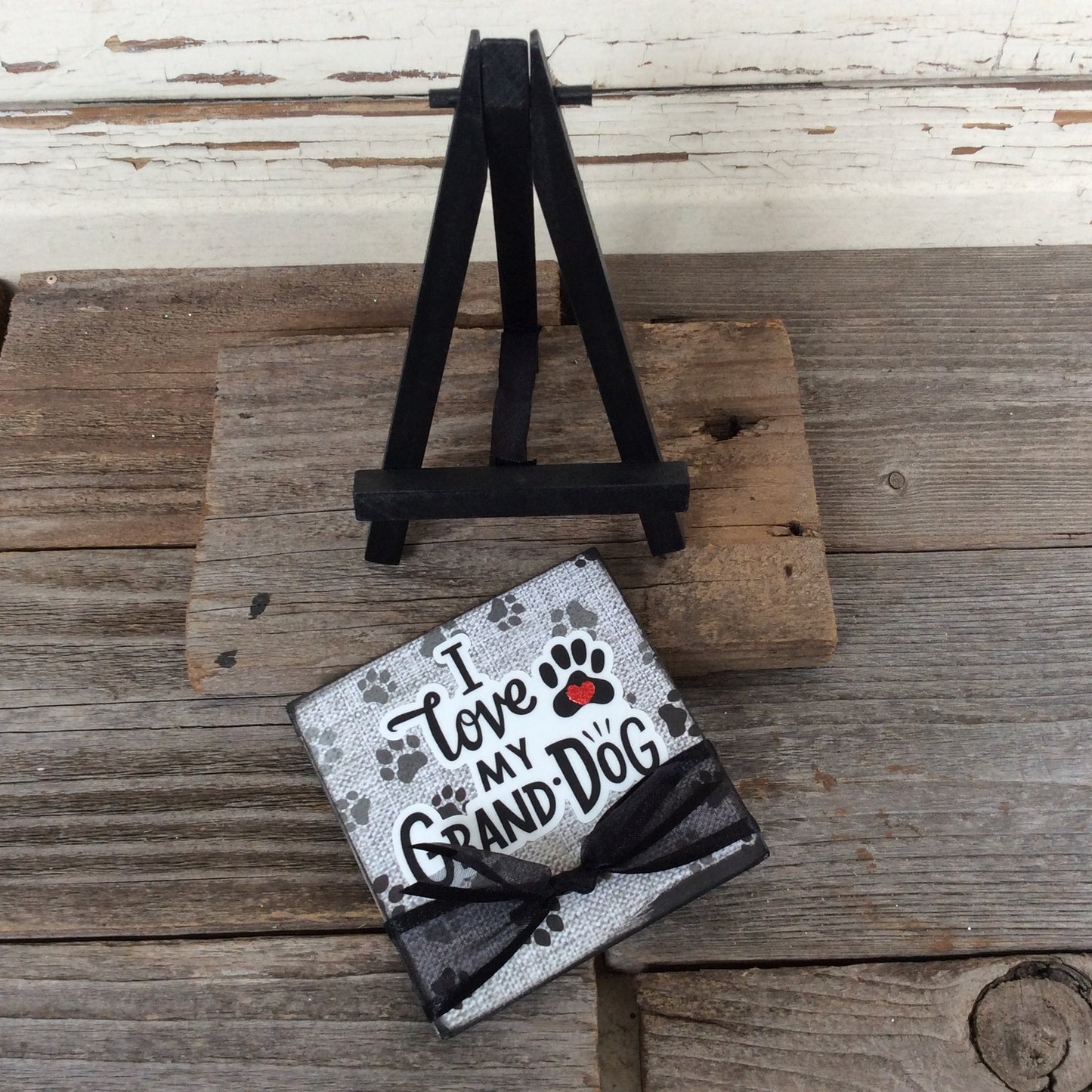 AGD Pet Gift - I Love My Grand Dog Easel Display