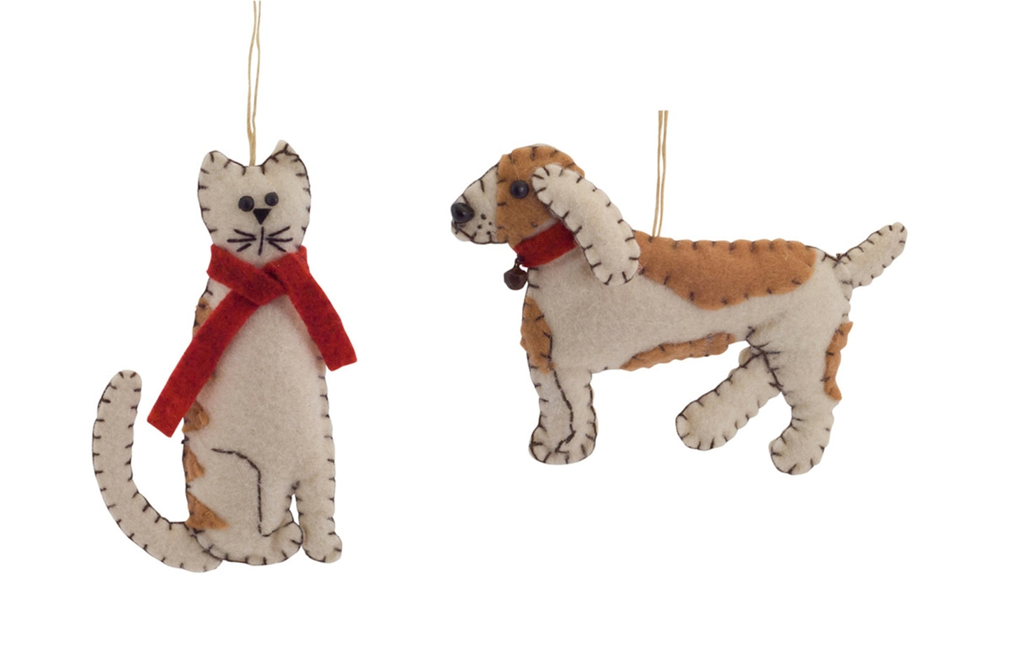 Melrose Christmas Decor - Felt Dog or Cat Ornament (Dog)