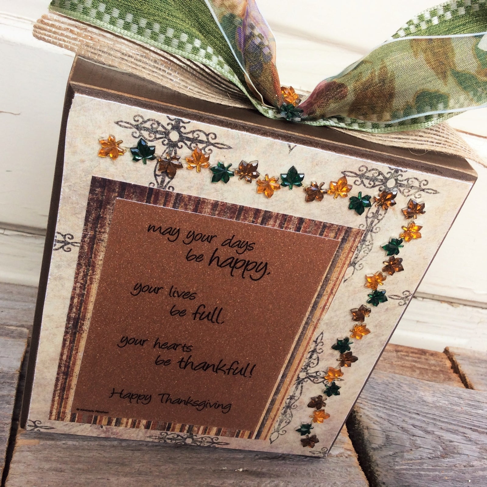AG Designs Fall Decor - Prim Wood Box Sign Happy Thanksgivng Poem #7-7/04