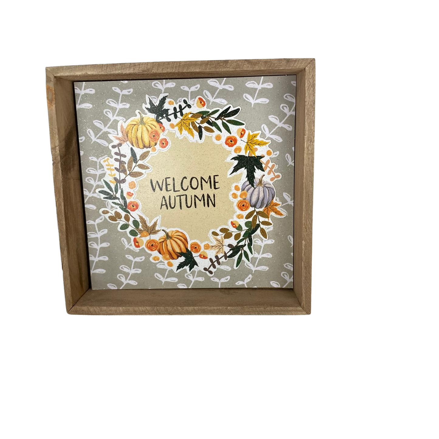 AGD Fall Decor -  Welcome Autumn Give Thanks Season Reversible Inset Wood Sign
