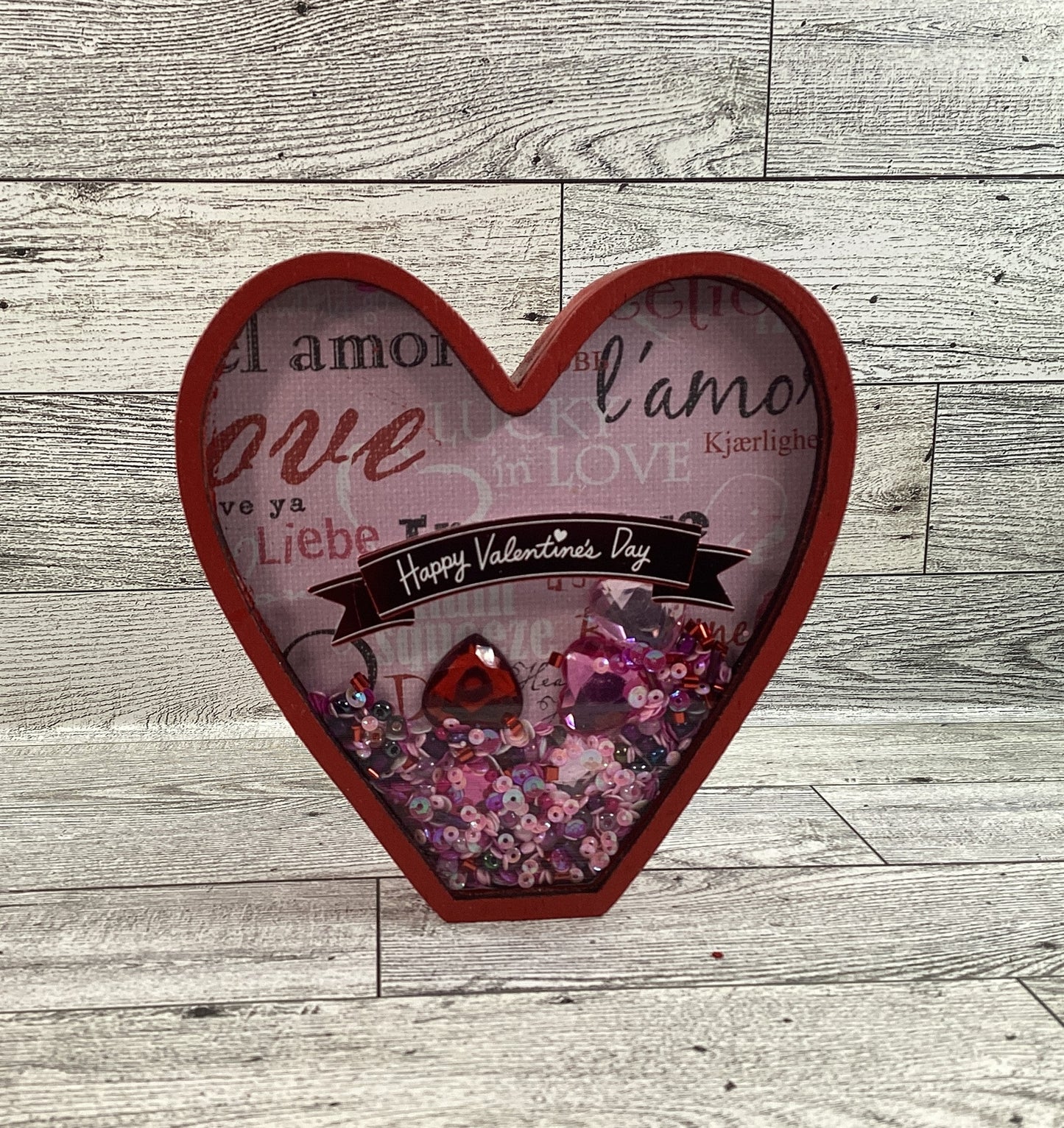 AGD  Valentines Decor -Love Makes Better Heart Chunky Wood Shaker
