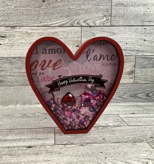 AGD  Valentines Decor -Love Makes Better Heart Chunky Wood Shaker