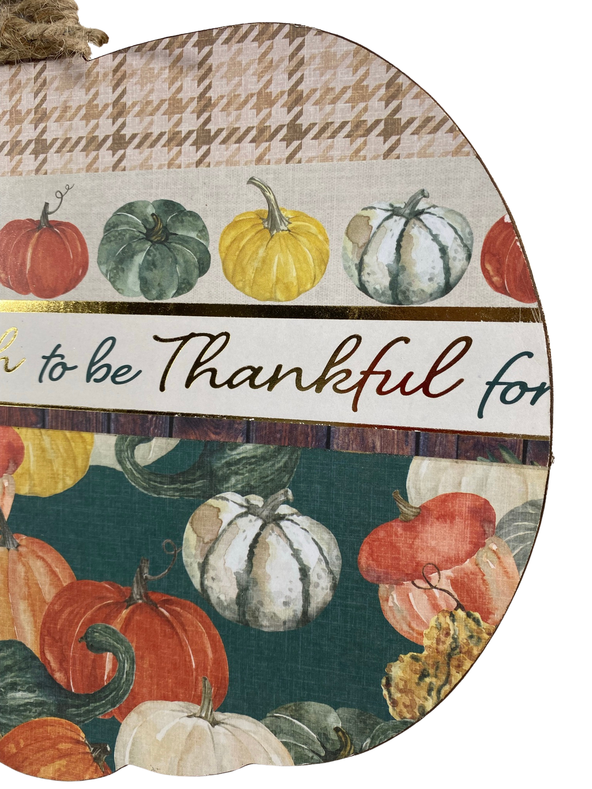 AGD Fall Decor - Much To Be Thankful For Easel-back Pumpkin