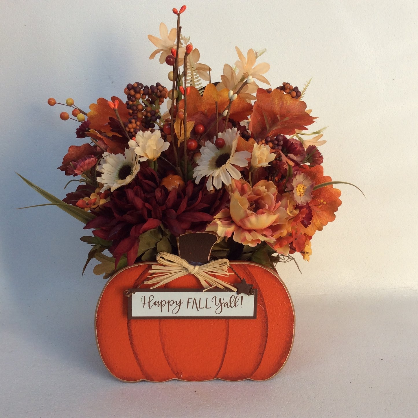 AGD Fall Decor-Harvest Thanksgiving Pumpkin Reversible Artificial Floral Display