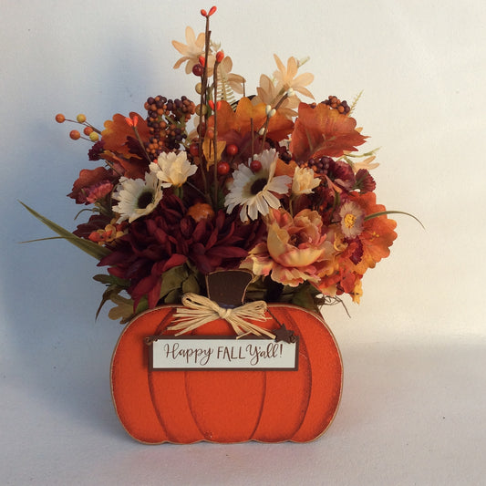 AGD Fall Decor-Harvest Thanksgiving Pumpkin Reversible Artificial Floral Display