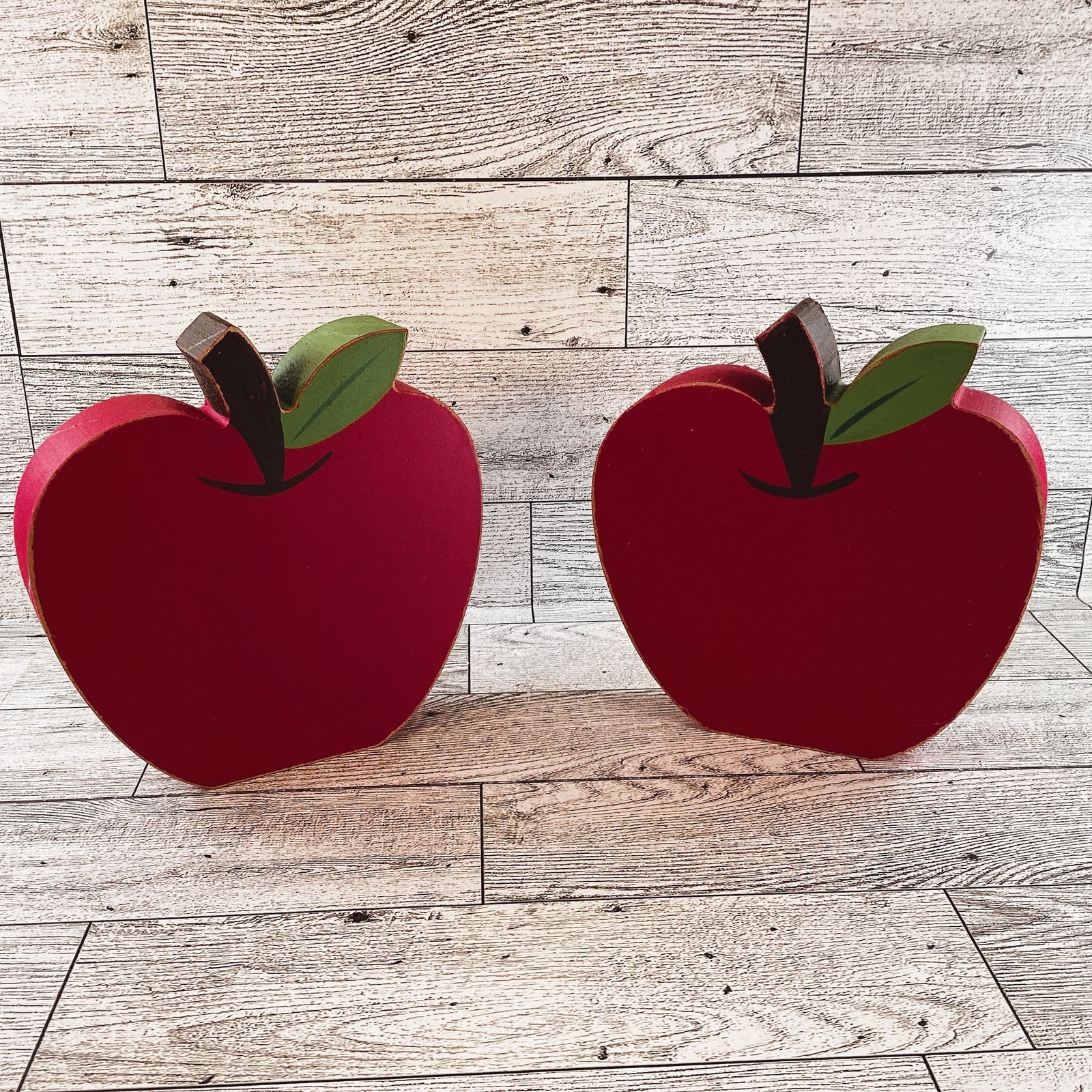 AGD Patriotic Decor - July 4th Red White Blue Chunky Wood Apple Sitter