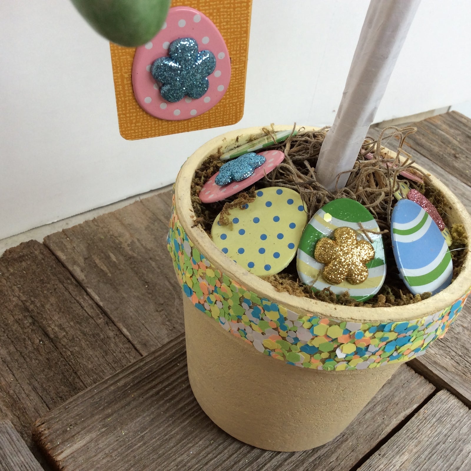 AGD Easter Decor - 2ft White Wire Tree with Ornaments #68