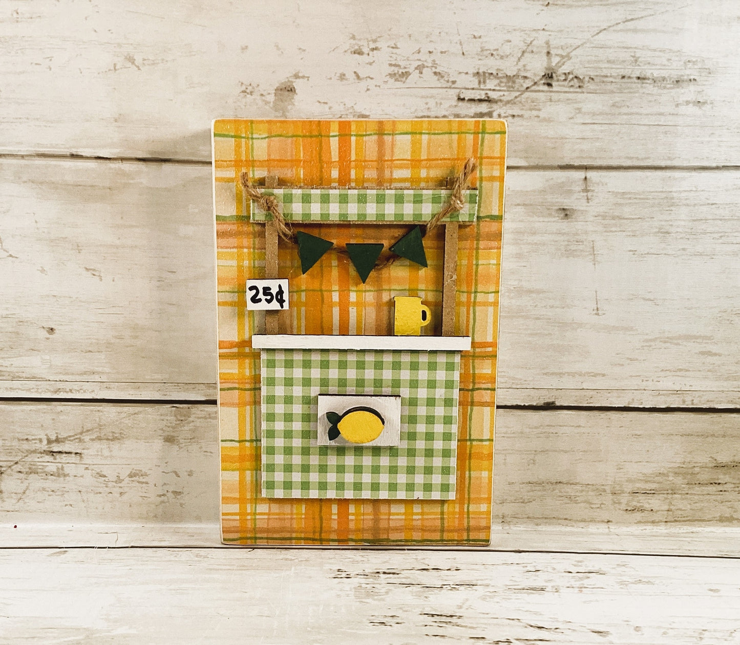 Summer Decor - Chunky Lemon Booth Stand Tier Tray 4pc Set