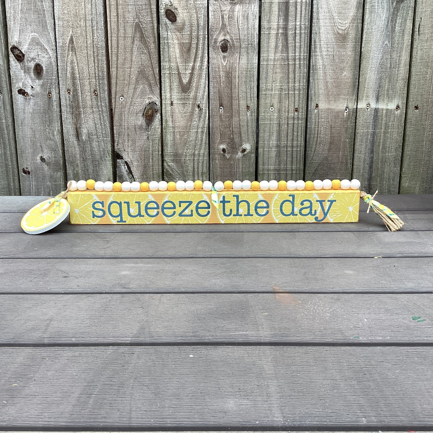AGD Spring Decor -Summer Lemon Squeeze The Day Long Sign
