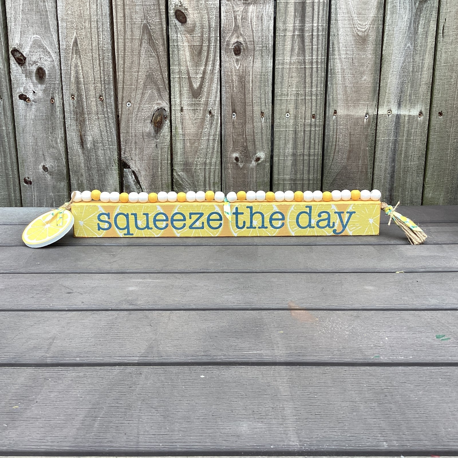 AGD Spring Decor -Summer Lemon Squeeze The Day Long Sign