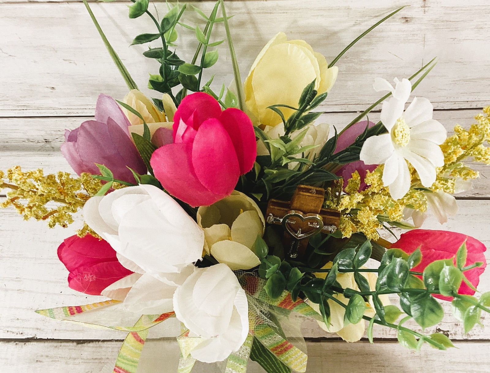 AGD Easter Spring Decor - Redeemer Lives Tulip Flowers SMALL Floral Display