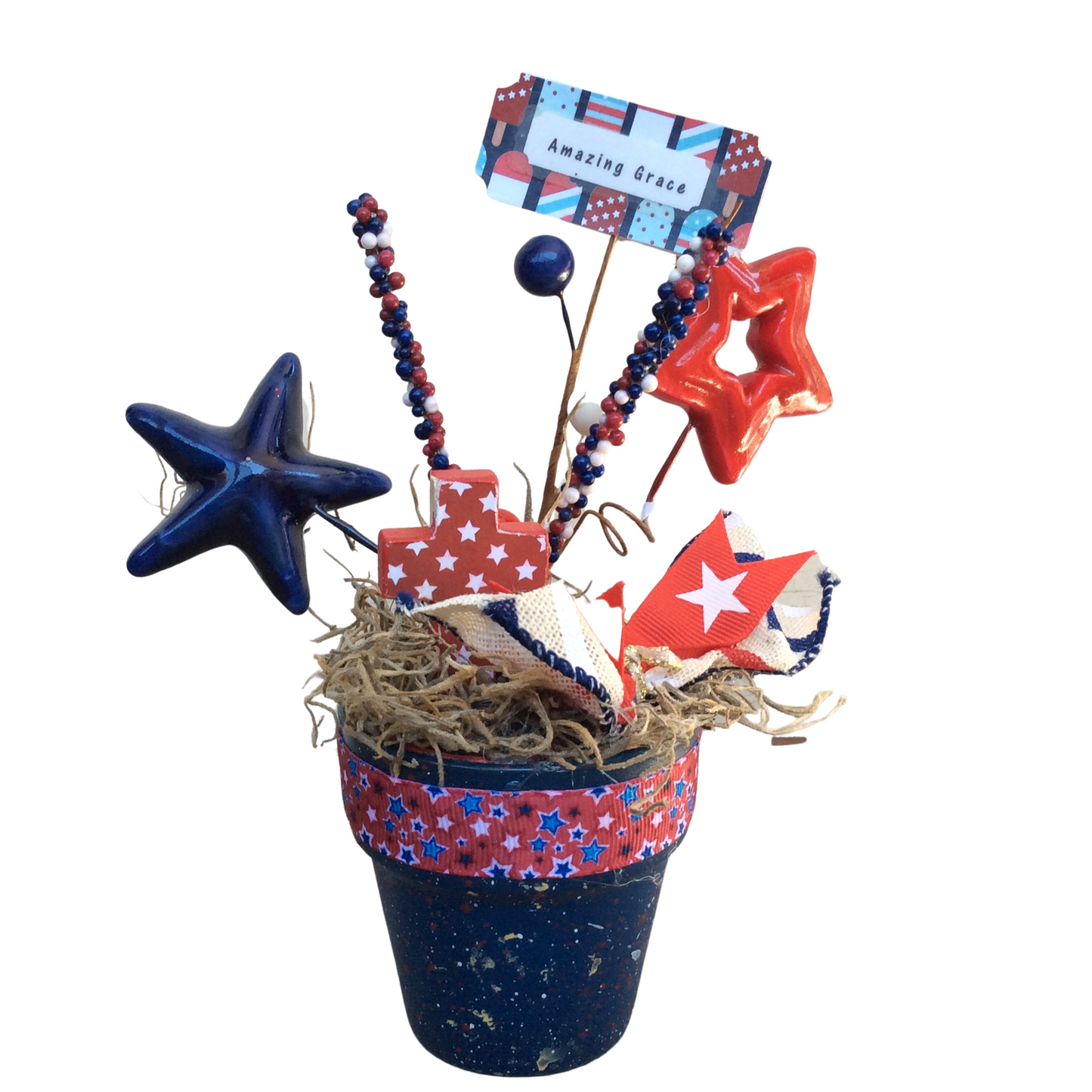 AGD Patriotic Decor - Amazing Grace America Cross Display