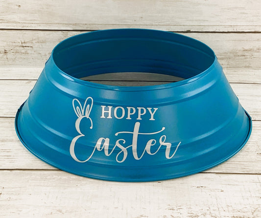 DT Easter Decor - Small Blue Hoppy Easter Tabletop Tree Collar