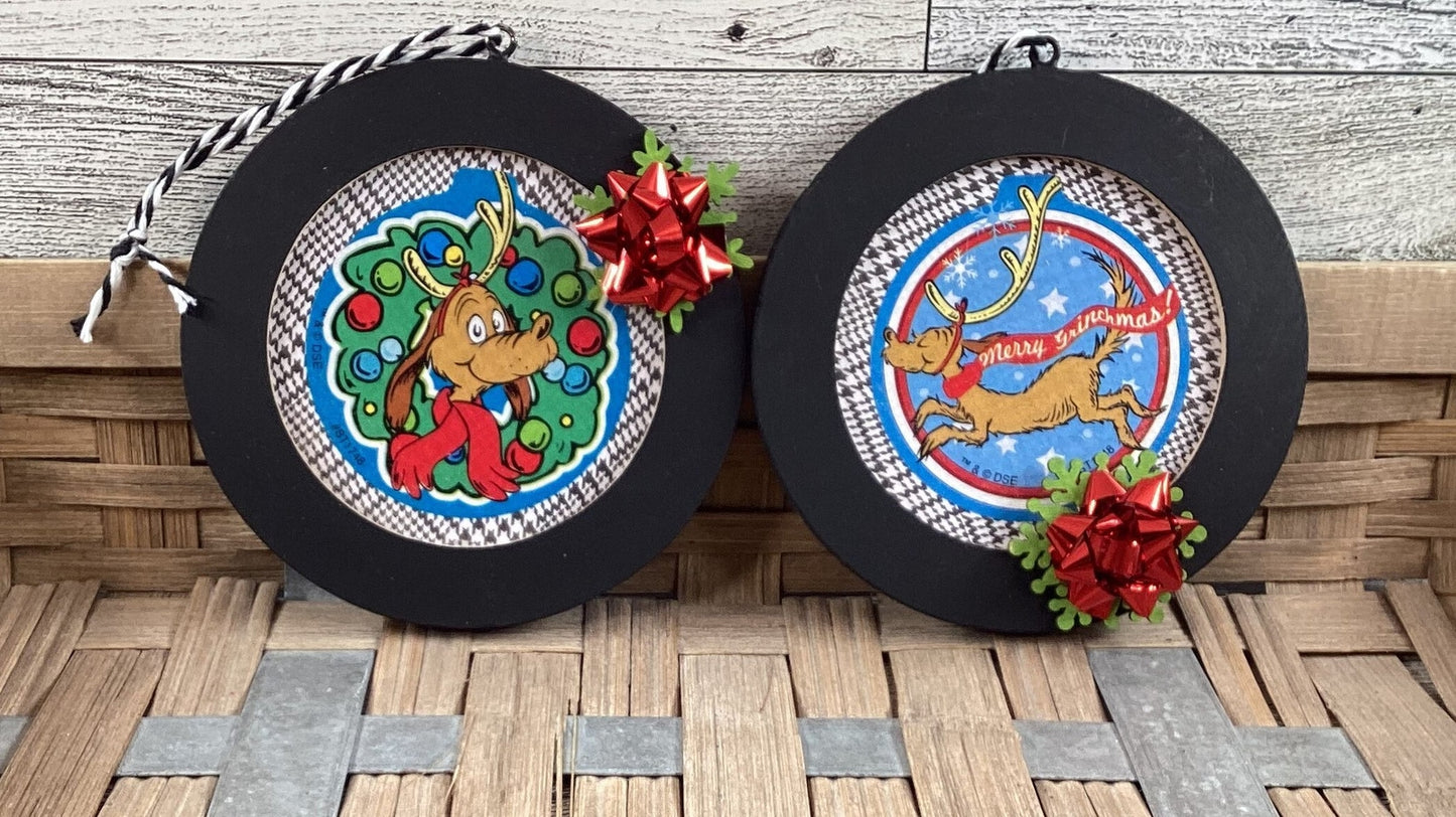 AGD Christmas Decor -  Whimsy Green Monster Ornaments 5pc Set